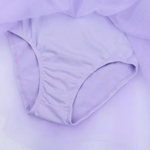 Vista 5 de TiaoBug Niñas Lentejuelas Dobladillo Irregular Baile Latino Traje Lírico Ballet Vestido Leotardo Falda Gasa Brillante Hada Danza