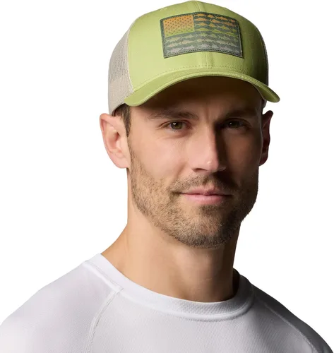Vista 143 de Columbia Gorra de bola de malla Bandera antigua de malva/blanco/pescado