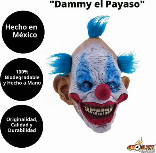 Vista 2 de Máscaras Ghoulish Máscara de Dammy el payaso para adultos, Multi