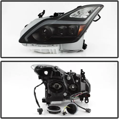 Vista 5 de ACANII - Para faros LED negros tipo Switchback con señal secuencial 2008-2015 G37 Q60 Coupe, lado del conductor y del pasajero