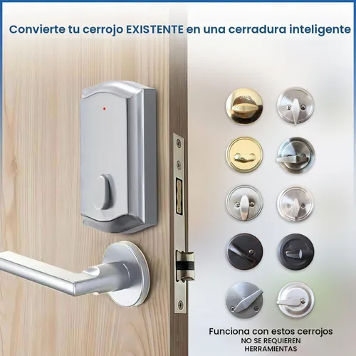 Vista 5 de Cerradura de puerta remota inteligente para cerrojo existente, se instala en 30 segundos, disfruta de una entrada automática sin llave