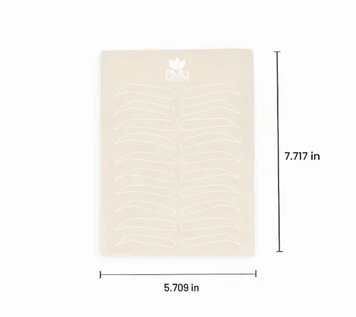 Vista 3 de Piel de práctica de microblading premium de doble cara Látex profesional realista para tatuajes Diseños especiales de cejas para tatuajes