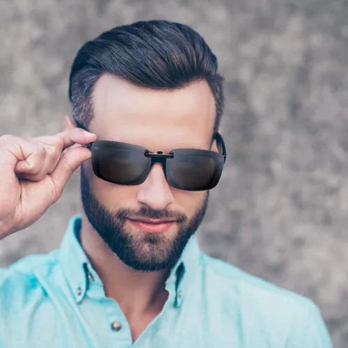 Vista 7 de SEWACC 3 lentes de sol polarizados con clip para lentes graduados, antideslumbrantes, lentes de conducción con clip, sin marcos, con clip en gafas