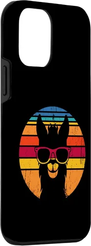 Vista 3 de iPhone 12 mini disfraz de alpaca vintage con llama divertida, funda de llama para amantes de las llamas
