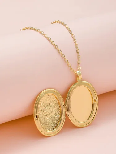 Vista 2 de YALLNASL Collar de regalo conmemorativo para la pérdida de la madre y el padre, collares con medallón de flores, collar para mujeres y niñas