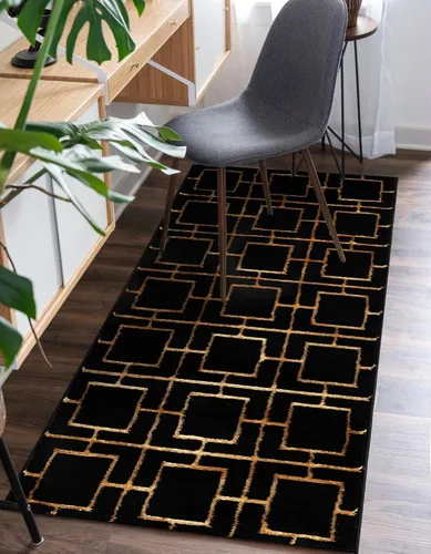 Vista 57 de Marilyn Monroe Glam Collection - Alfombra decorativa (2' x 3' 1" Rectángulo Negro y Oro)
