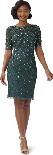 Vista 4 de Adrianna Papell Vestido de cóctel con cuentas para mujer