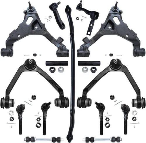 Vista 101 de Detroit Axle - Kit de suspensión frontal de 15 piezas para Jeep Grand Cherokee 99-04 1999 2000 2001 2002 2003 2004, brazos de control superior e
