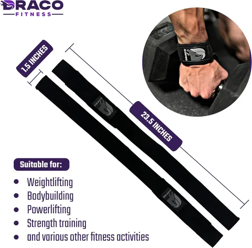 Vista 3 de Correas de muñeca de levantamiento – Neopreno acolchado para levantamiento de pesas, culturismo, levantamiento de potencia, entrenamiento de fuerza