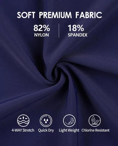 Vista 4 de beautyin Traje de baño de una pieza con cremallera frontal para mujer, traje de baño atlético con espalda cruzada