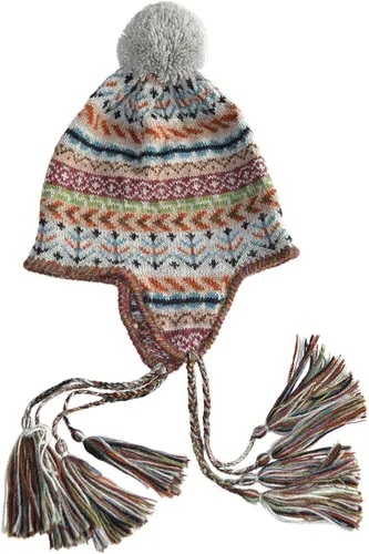 Vista 2 de Invisible World - Gorro de lana de alpaca para mujer con tapas para los oídos