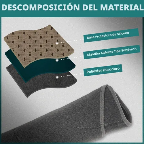 Vista 5 de X AUTOHAUX Cubierta de salpicadero de automóvil, de poliéster gris, antideslizante, alfombrilla protectora para Toyota Corolla 2009-2011