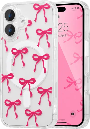 Vista 99 de UEEBAI - Funda magnética para iPhone 11, diseño de lazo, compatible con MagSafe, funda transparente delgada inalámbrica, antiamarilleo, a prueba