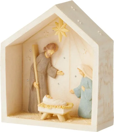 Vista 2 de Enesco Foundations Holy Family Nativity Creche - Figura de 5.12 pulgadas, multicolor