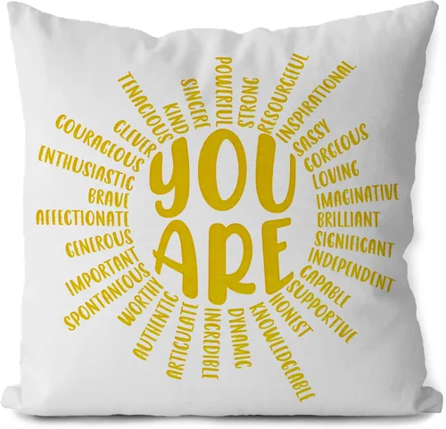 Vista 7 de Regalos de ánimo, fundas de almohada con citas inspiradoras de 18 x 18 pulgadas. You are Brave, You are Smart, regalos de aliento para mujeres