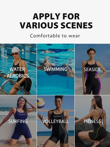 Vista 6 de ATTRACO Traje de baño deportivo de una pieza para mujer, traje de baño competitivo