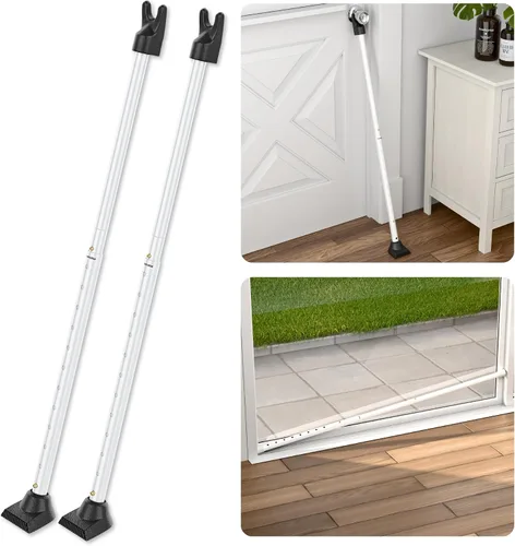Vista 11 de SECURITYMAN Barra de seguridad para puerta 2 en 1 y barra de seguridad para puerta corredera – Jammer de puerta construida de hierro de alta calidad