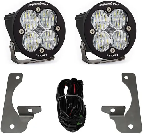 Vista 6 de Kit de luces LED de niebla de bolsillo Baja Designs Squadron-R SAE compatible con Jeep Gladiator 2020-22; Wrangler JL 2018-22 parachoques OEM