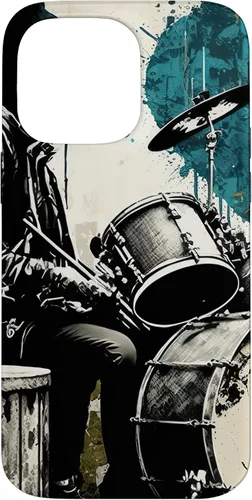 Vista 21 de Black White Drummer Music Lover Drumming Drummer Graphic Case for iPhone 17
