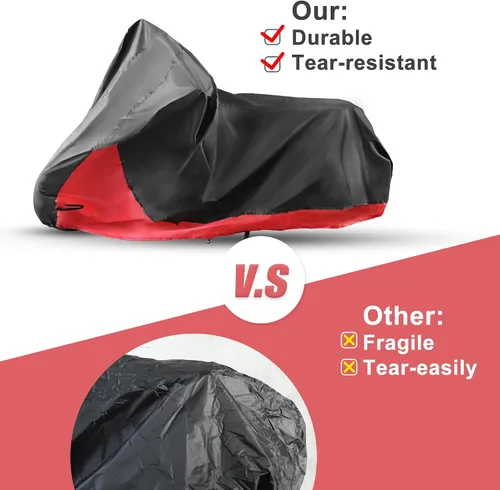 Vista 5 de X AUTOHAUX Funda impermeable para motocicleta 2 en 1, protector de lluvia y polvo para Harley Street Glide FLHX Road Glide FLTRX 1250 Sportster S