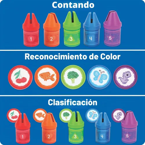 Vista 3 de Learning Resources Counting Crayons - Juguetes de aprendizaje para niños pequeños para clasificar y contar colores, juguetes numéricos, Montessori