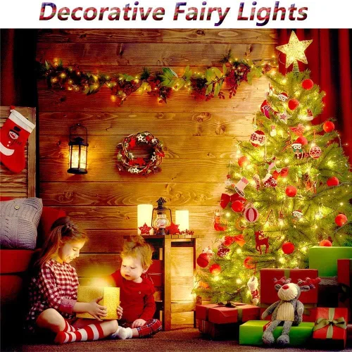 Vista 2 de Guirnalda de luces LED de 99 pies con 300 luces para dormitorio, patio, interior/exterior, impermeable, luces de cobre para cumpleaños, boda