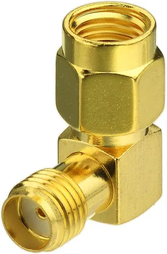 Vista 5 de Bingfu RP-SMA macho a SMA hembra Adaptador de conector de antena de ángulo recto (paquete de 2) para FPV Drone Controller Router WiFi Adaptador