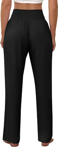 Vista 3 de Neer 3 piezas de pantalones de yoga de pierna ancha para mujer, cómodos, holgados, de cintura alta, pantalones deportivos casuales