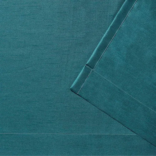 Vista 4 de EXCLUSIVE HOME Chateau - Par de paneles de cortinas a rayas de seda sintética con ojales en la parte superior, 54"x96", verde azulado