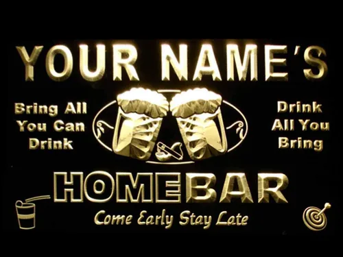 Vista 14 de Letrero luminoso Custom Home Bar Beer de neón; personalizado con nombre Blanco