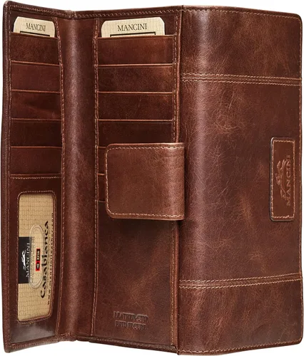 Vista 4 de Mancini Casablanca - Cartera de mano segura RFID para mujer, color marrón, talla única, 8700300-bn, talla única, Marrón, Contemporáneo