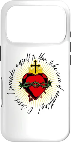 Vista 30 de Surrender Novena O Jesus Catholic Black Letter Case for iPhone 17