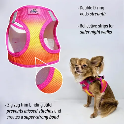 Vista 4 de Doggie Design Arnés para perro – Arnés sin estrangulamiento para mascotas, chaleco para perro, malla de poliéster, diseño simple para entrar