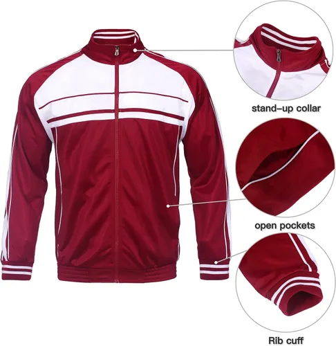 Vista 3 de Xmgelp Conjunto deportivo con capucha para hombre de 2 piezas, casual, con cierre completo