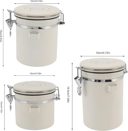 Vista 5 de Recipiente de café hermético, recipiente de almacenamiento de café con cuchara, para café molido, té, comida y lata (1.2 L)