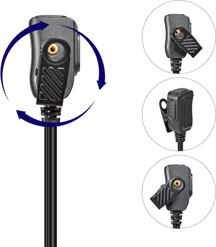Vista 6 de Walkie Talkie Auricular para Motorola Talkabout Radio T800 T600 T460, Auriculares de radio bidireccionales con micrófono y tubo de bobina acústica
