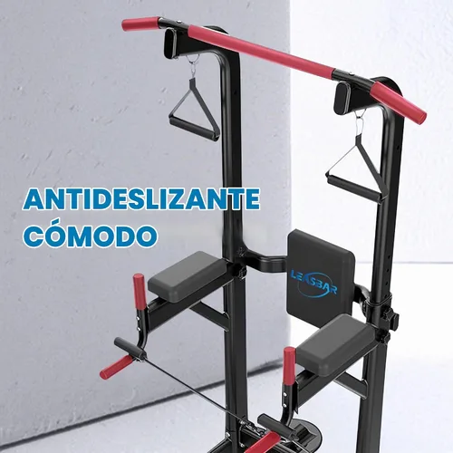 Vista 6 de Pull Up Dip Station for Home Gym, Power Tower with Backrest, Adjustable Height Pull Up Bar Stand, Multifunctional Strength Training Fitness Workout