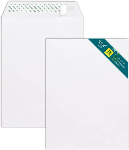 Vista 9 de Sobres catálogo con cierre adhesivo - Sobre grande color blanco brillante - 28LB apertura - Paquete de 35, Blanco
