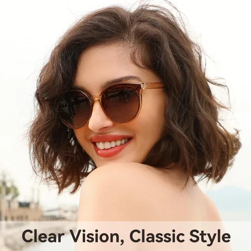 Vista 3 de Lentes de sol polarizados de gran tamaño para mujeres y hombres, lentes de sol de ojo de gato, lentes de sol retro con montura grande, color negro