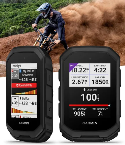 Vista 3 de Garmin Edge MTB - Computadora de bicicleta GPS resistente con métricas de bicicleta de montaña, mapas de sendero y topo, GPS multibanda, navegación