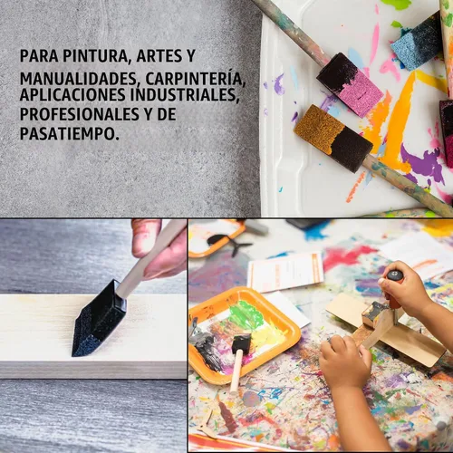 Vista 7 de US Art Supply - Juego de pinceles de pintura de espuma de 1 pulgada con mango de madera (paquete de valor de 25) - Ligeros, duraderos e ideales