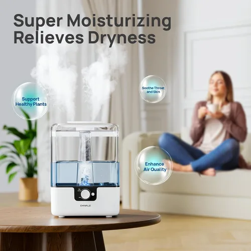 Vista 4 de CHIVALZ Humidificadores de 6L para Dormitorio, Habitación Grande, Hogar, Humidificadores de Niebla Fría de Llenado Superior para Guardería de Bebé