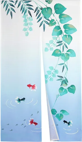 Vista 7 de Cortina japonesa Noren para puerta, Kyoto Geisha Girls con flor de cerezo, divisor de habitación para decoración del hogar, 33 x 59 pulgadas