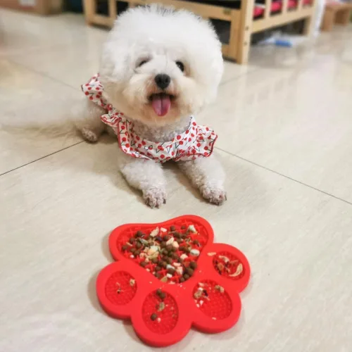 Vista 9 de Almohadilla para lamer perros, dispositivo de distracción de lavado de perros, tapete lindo para comer lento con súper succión para lamer Verde