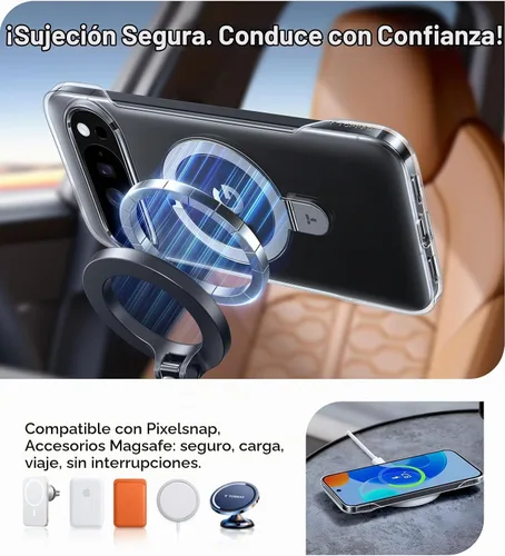 Vista 5 de TORRAS Funda delgada para Google Pixel 10 Pro XL transparente, compatible con MagSafe, marco de borde abierto, funda para teléfono para Pixel 10 Pro