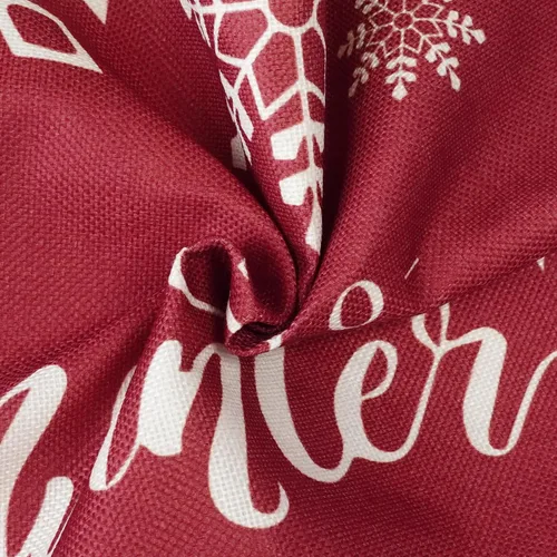 Vista 6 de ONWAY Juego de 2 fundas de almohada de Navidad de 18 x 18 pulgadas, decoraciones rojas de Feliz Navidad, copos de nieve de invierno para exteriores