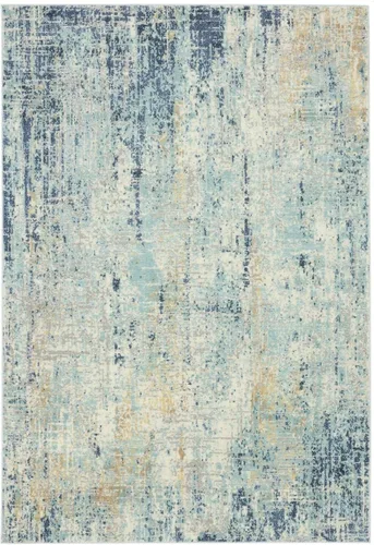 Vista 3 de LUXE WEAVERS Kingsbury Collection 7670 - Alfombra abstracta azul de 8 x 10 pulgadas