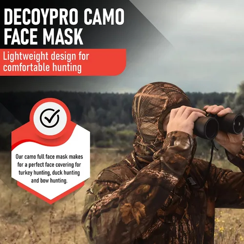 Vista 5 de Máscara facial de caza ligera, camuflaje para pavo, arco, ciervo, pato, ganso, coyote, equipo de camuflaje para hombres, malla transpirable