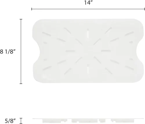 Vista 5 de TrueCraftware - Caja de almacenamiento de alimentos de plástico de 12 x 18 pulgadas, estante de drenaje de color blanco - Estante de drenaje
