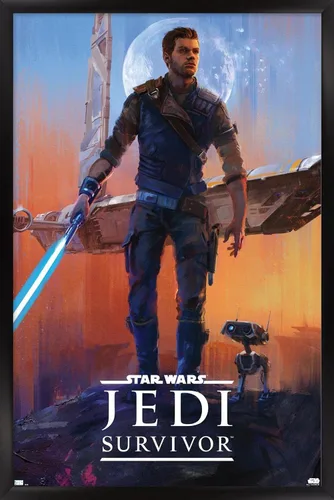 Vista 9 de Trends International Star Wars: Jedi: Survivor - Póster de pared de lujo, 22.4 pulgadas de largo x 14.7 pulgadas, versión enmarcada de madera